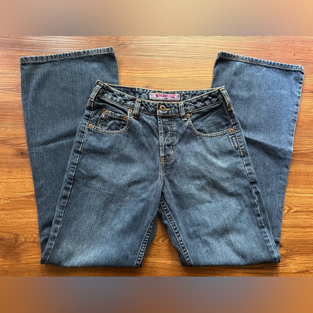 Vintage Y2K Silver Jeans Button Fly Boot Cut Size 27/31